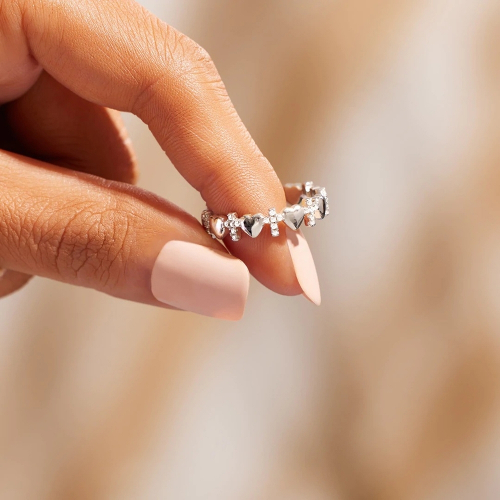 Heart Cross 925 Sterling Silver Ring SALE!! 20% OFF - Picture 8 of 8